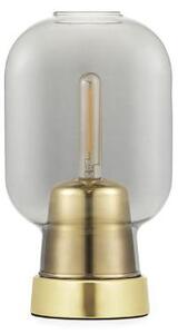 Lampa stołowa Amp - złota baza, szklany klosz