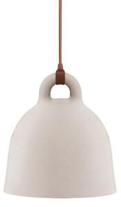 Lampa wisząca Bell S - kremowa, brązowy przewód