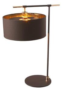 Ciemnobrązowa lampa stołowa Modern - nowoczesny desing, połyskujące wnętrze abażuru