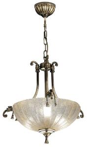 Klasyczna lampa wisząca Granada - patyna, szklany klosz