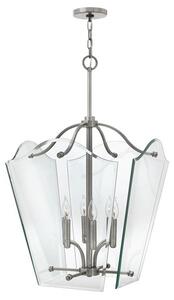 Dekoracyjna lampa wisząca Vintage - duża - szkło, nikiel