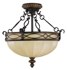 Beżowo-brązowa lampa sufitowa Eleonor - klasyczne zdobienia