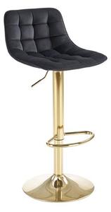 Krzesło barowe h120, hoker, tapicerowany, glamour, czarny