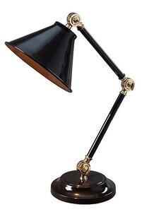 Klasyczna lampa stołowa loftowa Prestige czarna mosiądz