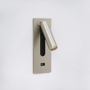 Srebrny kinkiet Fuse 3 - LED, port USB