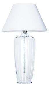 Wysoka lampa stołowa Bilbao - szklana, biały abażur