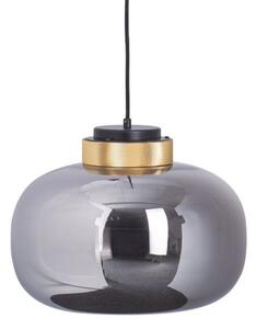 Przydymiona szara szklana lampa Boom LED - złoty detale