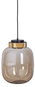 Bursztynowa podłużna szklana lampa Boom LED - złote detale