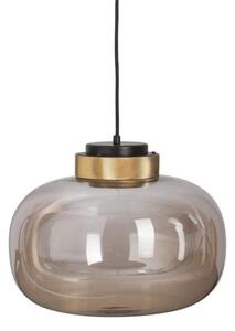 Bursztynowa szklana lampa Boom LED - złote detale
