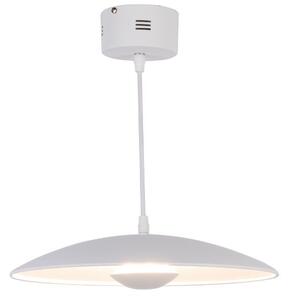 Biała lampa wisząca Lund - płaski klosz, LED