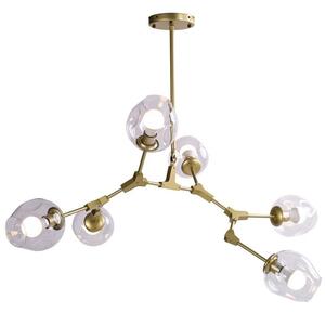 Elegancka lampa Modern Orchid na 6 żarówek - złota - szklane klosze