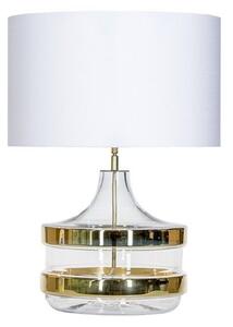 Elegancka lampa stołowa Baden Baden - szklana, biały abażur