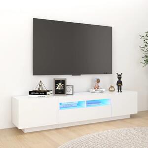 Szafka TV z oświetleniem LED, biała, 180x35x40 cm