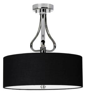 Elegancka lampa sufitowa Rosa - srebrna, czarny abażur, IP44