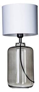 Efektowna lampa stołowa Ystad - szara podstawa, biały abażur