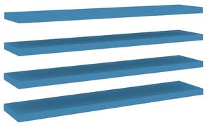 Półki ścienne, 4 szt., niebieskie, 120 x 23,5 x 3,8 cm, MDF