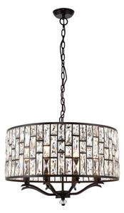 Lampa wisząca Belle - Endon Lighting - 8 żarówek - brązowa, kryształki