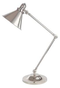 Klasyczna lampa biurkowa Saxon - połyskująca srebrna