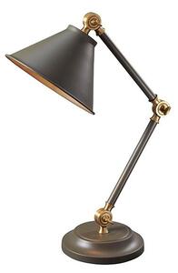 Klasyczna lampa stołowa Prestige - szara, mosiądz