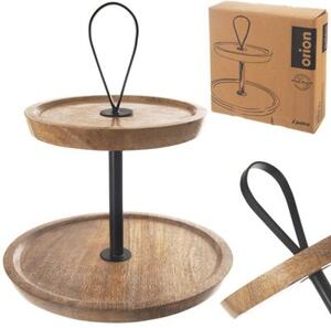 Patera drewniana 2-poziomowa MANGO 30 cm