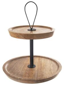 Patera drewniana 2-poziomowa MANGO 30 cm