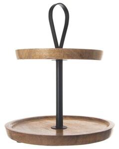 Patera drewniana 2-poziomowa MANGO 30 cm