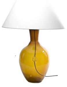 Lampa stołowa Rafaello - szklana z białym abażurem - Gie El Home - miodowa
