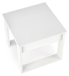 Biały stolik kawowy z szufladą 60x60 cm | Umeblowana.com