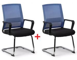 Krzesło konferencyjne LOW 1 + 1 GRATIS, niebieski
