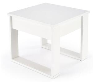 Biały stolik kawowy z szufladą 60x60 cm | Umeblowana.com