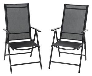 Aluminiowe składane krzesło ogrodowe, 2 szt