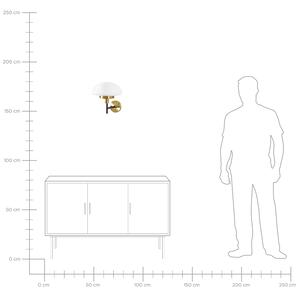 Lampa ścienna półkula metalowa podstawa salon sypialnia czarno-złota Minija Beliani