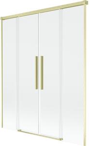 Mexen Rox parawan nawannowy 2-skrzydłowy rozsuwany 140 x 150 cm, transparent, złoty szczotkowany - 8C9-140-002-55-00