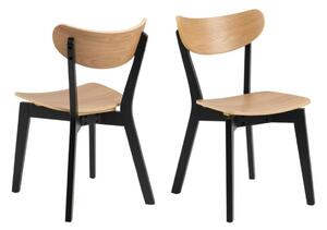 Krzesło do jadalni Roxby, drewniane, retro, czarne