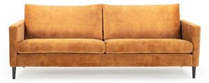 Żółta sofa z aksamitnym obiciem Scandic Adagio, szer. 220 cm