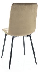 Jasnobrązowe aksamitne krzesło do jadalni JEROME