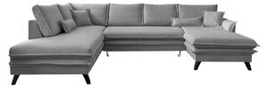 Szara rozkładana sofa w kształcie litery "U" Miuform Charming Charlie, lewostronna