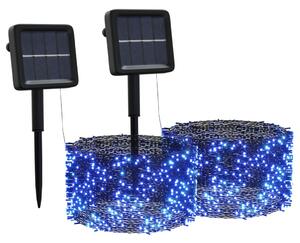 Solarne lampki dekoracyjne, 2 szt., 2x200 LED, niebieskie