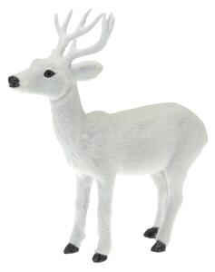 Dekoracja plastikowa z imitacją sierści Biały jeleń, 26,5 cm