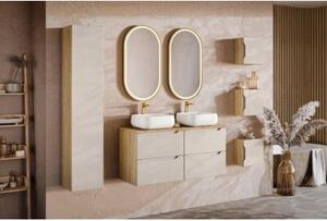 Szafka łazienkowa LUXOR BEIGE 80-01-1D 35cm dąb olejowany/beżowa
