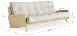Sofa rozkładana z jasnobeżowym obiciem Karup Design Indie Natural