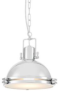 Industrialna LAMPA wisząca NAUTILIUS M 10262103 Kaspa metalowa OPRAWA na łańcuchu ZWIS okrągły chrom - srebrny || chrom