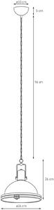 Industrialna LAMPA wisząca NAUTILIUS M 10265101 Kaspa metalowa OPRAWA okrągły ZWIS na łańcuchu biały - biały