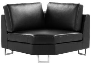 Narożnik lewostronny sofa skórzana regulowane zagłówki czarny Stockholm Beliani