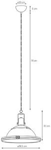 Industrialna LAMPA wisząca NAUTILIUS L 10263103 Kaspa okrągła OPRAWA metalowy ZWIS na łańcuchu chrom - srebrny || chrom