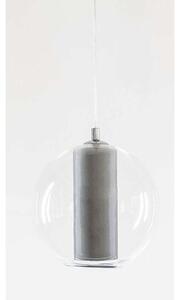 LAMPA wisząca MERIDA S 10387108 Kaspa szklana OPRAWA zwis kula ball przezroczysta szara - szary