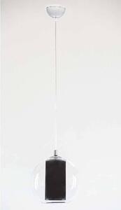 LAMPA wisząca MERIDA M 10385102 Kaspa skandynawska OPRAWA loftowy ZWIS szklana kula ball przezroczysta czarna - czarny