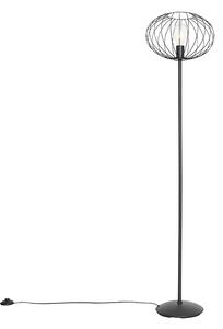 Industrialna lampa podłogowa czarna 36 cm - Margarita Oswietlenie wewnetrzne
