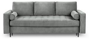 Jasnoszara aksamitna rozkładana sofa Milo Casa Santo