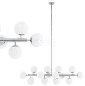 Wisząca LAMPA modernistyczna CUMULUS 10751143 Kaspa metalowa OPRAWA szklane kule balls ZWIS molekuły chrom białe - Chrom